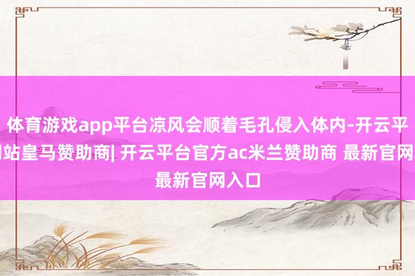 体育游戏app平台凉风会顺着毛孔侵入体内-开云平台网站皇马赞助商| 开云平台官方ac米兰赞助商 最新官网入口