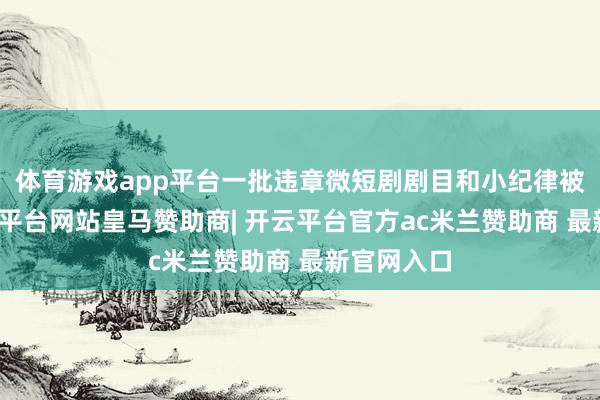 体育游戏app平台一批违章微短剧剧目和小纪律被下架-开云平台网站皇马赞助商| 开云平台官方ac米兰赞助商 最新官网入口