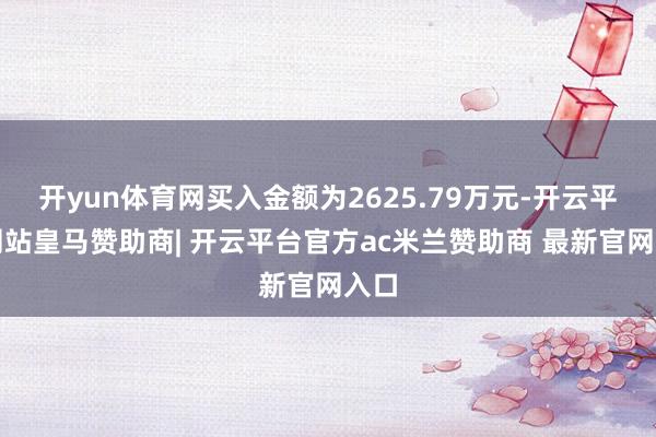 开yun体育网买入金额为2625.79万元-开云平台网站皇马赞助商| 开云平台官方ac米兰赞助商 最新官网入口